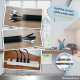 Cable Mangement Sleeves, Velcro Design, Black/White Reversible, 120-Inch Cord Organizers (Narrow Version) with Wire Labels